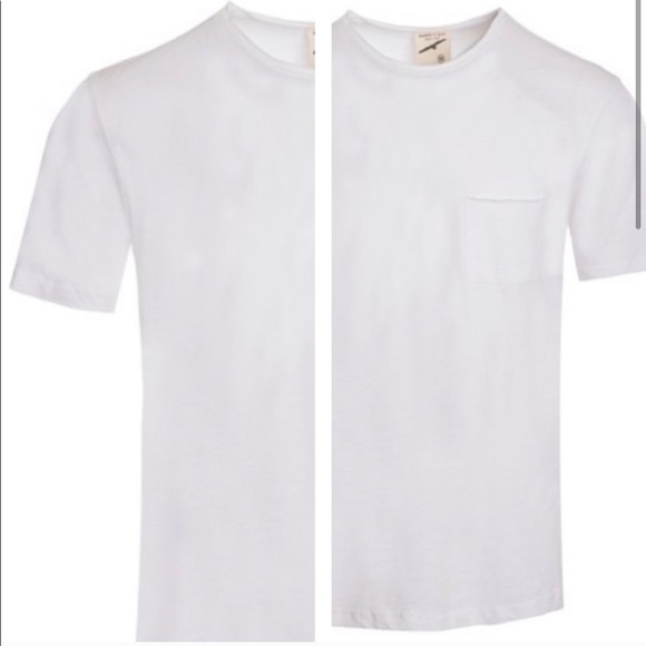 NWT! Clearance 🎉Mens Cotton Vintage Raw Pocket Distressed Neck Curved Hem Shirt - Picture 2 of 3